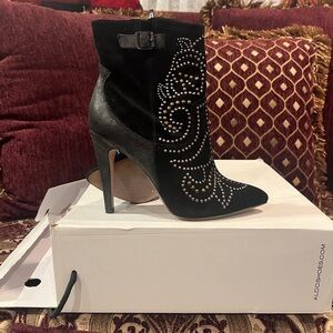 Aldo Black Embellished Heeled Boots